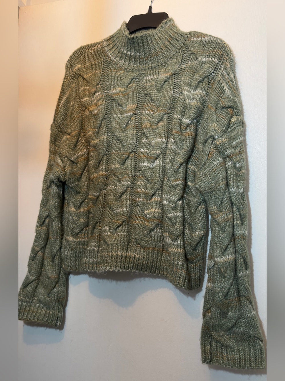 a.n.a Soft Sage Cable Knit Sweater